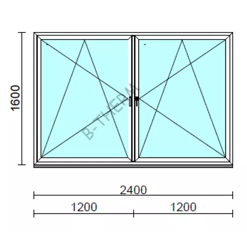 TO Bny-Bny ablak.  240x160 cm (Rendelhető méretek: szélesség 235-240 cm, magasság 155-164 cm.) Deluxe A85 profilból