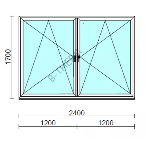 TO Bny-Bny ablak.  240x170 cm (Rendelhető méretek: szélesség 235-240 cm, magasság 165-174 cm.)  New Balance 85 profilból