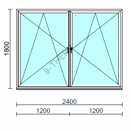 TO Bny-Bny ablak.  240x180 cm (Rendelhető méretek: szélesség 235-240 cm, magasság 175-180 cm.)  New Balance 85 profilból