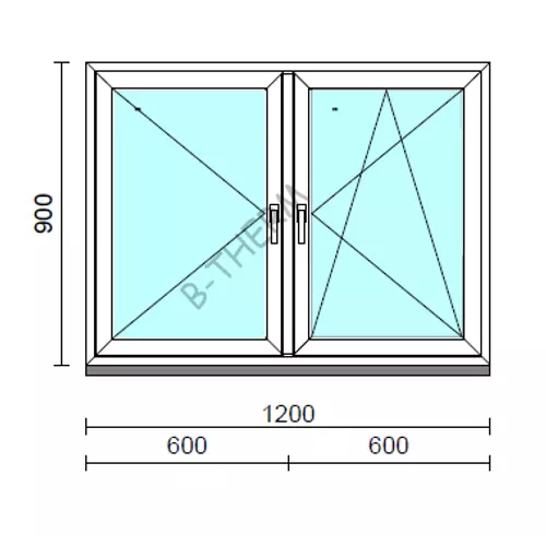 TO Ny-Bny ablak.  120x 90 cm (Rendelhető méretek: szélesség 120-124 cm, magasság 85-94 cm.) Deluxe A85 profilból
