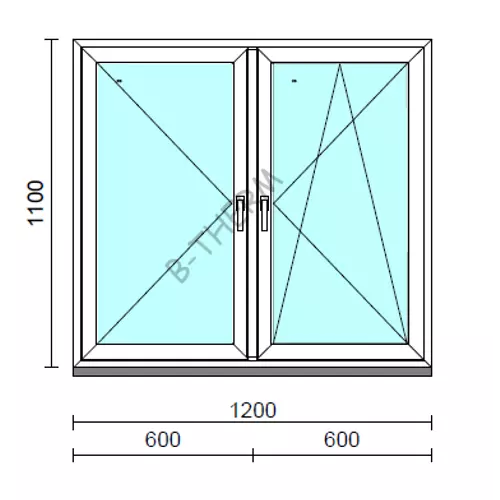TO Ny-Bny ablak.  120x110 cm (Rendelhető méretek: szélesség 120-124 cm, magasság 105-114 cm.)  New Balance 85 profilból