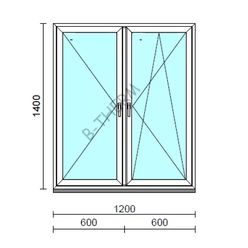 TO Ny-Bny ablak.  120x140 cm (Rendelhető méretek: szélesség 120-124 cm, magasság 135-144 cm.)  New Balance 85 profilból