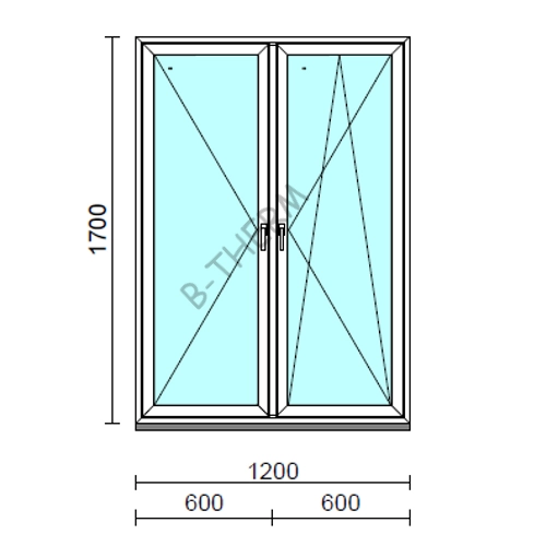 TO Ny-Bny ablak.  120x170 cm (Rendelhető méretek: szélesség 120-124 cm, magasság 165-174 cm.) Deluxe A85 profilból