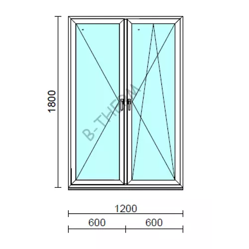 TO Ny-Bny ablak.  120x180 cm (Rendelhető méretek: szélesség 120-124 cm, magasság 175-184 cm.) Deluxe A85 profilból