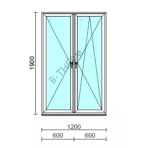 TO Ny-Bny ablak.  120x190 cm (Rendelhető méretek: szélesség 120-124 cm, magasság 185-190 cm.) Deluxe A85 profilból
