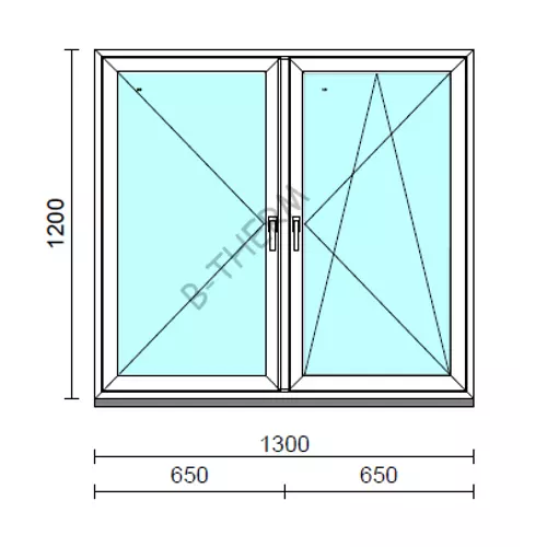 TO Ny-Bny ablak.  130x120 cm (Rendelhető méretek: szélesség 125-134 cm, magasság 115-124 cm.)  New Balance 85 profilból