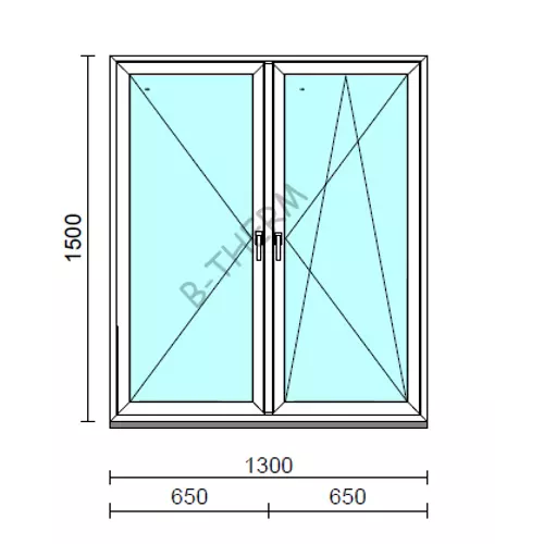 TO Ny-Bny ablak.  130x150 cm (Rendelhető méretek: szélesség 125-134 cm, magasság 145-154 cm.) Deluxe A85 profilból