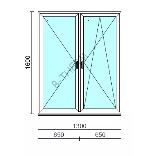 TO Ny-Bny ablak.  130x160 cm (Rendelhető méretek: szélesség 125-134 cm, magasság 155-164 cm.) Deluxe A85 profilból