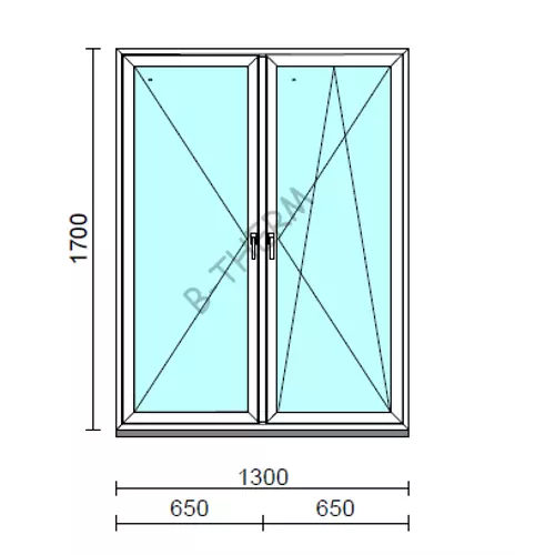 TO Ny-Bny ablak.  130x170 cm (Rendelhető méretek: szélesség 125-134 cm, magasság 165-174 cm.)  New Balance 85 profilból