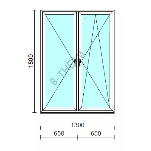 TO Ny-Bny ablak.  130x180 cm (Rendelhető méretek: szélesség 125-134 cm, magasság 175-184 cm.) Deluxe A85 profilból