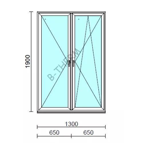 TO Ny-Bny ablak.  130x190 cm (Rendelhető méretek: szélesség 125-134 cm, magasság 185-190 cm.) Deluxe A85 profilból