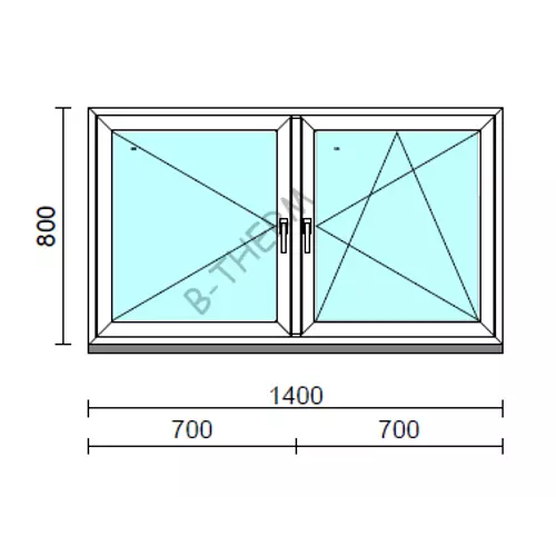 TO Ny-Bny ablak.  140x 80 cm (Rendelhető méretek: szélesség 135-144 cm, magasság 80-84 cm.) Deluxe A85 profilból
