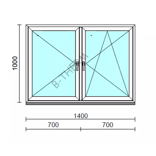 TO Ny-Bny ablak.  140x100 cm (Rendelhető méretek: szélesség 135-144 cm, magasság 95-104 cm.)  New Balance 85 profilból