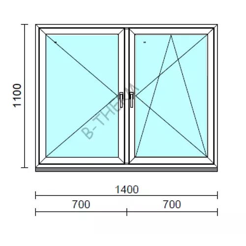 TO Ny-Bny ablak.  140x110 cm (Rendelhető méretek: szélesség 135-144 cm, magasság 105-114 cm.)  New Balance 85 profilból