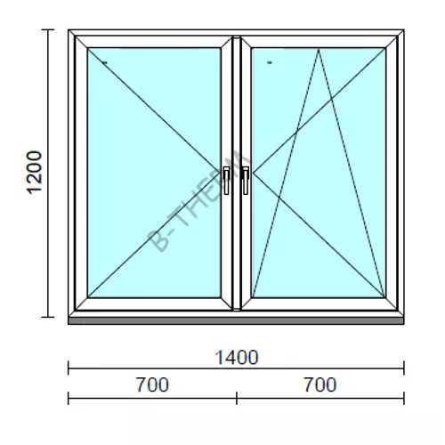 TO Ny-Bny ablak.  140x120 cm (Rendelhető méretek: szélesség 135-144 cm, magasság 115-124 cm.) Deluxe A85 profilból