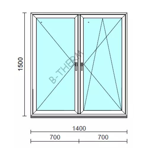 TO Ny-Bny ablak.  140x150 cm (Rendelhető méretek: szélesség 135-144 cm, magasság 145-154 cm.) Deluxe A85 profilból