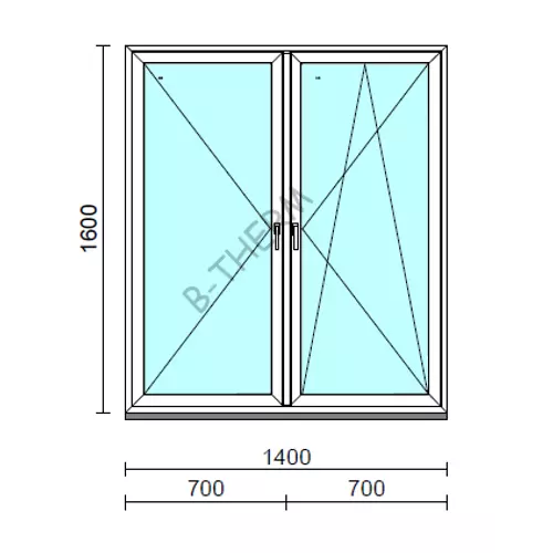TO Ny-Bny ablak.  140x160 cm (Rendelhető méretek: szélesség 135-144 cm, magasság 155-164 cm.)  New Balance 85 profilból