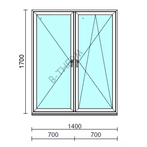 TO Ny-Bny ablak.  140x170 cm (Rendelhető méretek: szélesség 135-144 cm, magasság 165-174 cm.) Deluxe A85 profilból