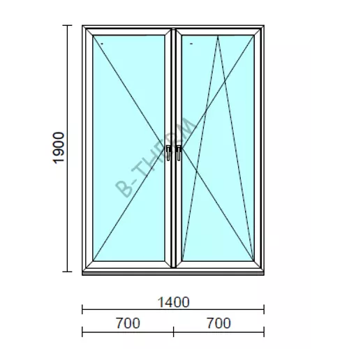 TO Ny-Bny ablak.  140x190 cm (Rendelhető méretek: szélesség 135-144 cm, magasság 185-190 cm.) Deluxe A85 profilból
