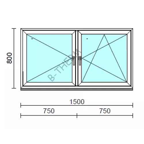 TO Ny-Bny ablak.  150x 80 cm (Rendelhető méretek: szélesség 145-154 cm, magasság 80-84 cm.) Deluxe A85 profilból
