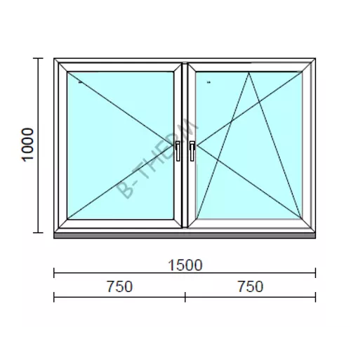 TO Ny-Bny ablak.  150x100 cm (Rendelhető méretek: szélesség 145-154 cm, magasság 95-104 cm.)  New Balance 85 profilból