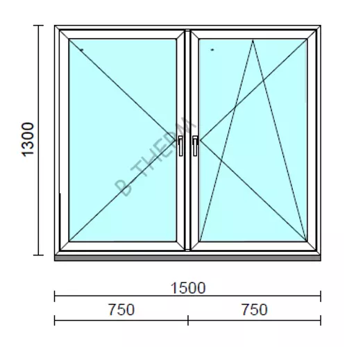 TO Ny-Bny ablak.  150x130 cm (Rendelhető méretek: szélesség 145-154 cm, magasság 125-134 cm.)  New Balance 85 profilból