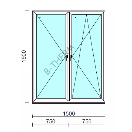 TO Ny-Bny ablak.  150x190 cm (Rendelhető méretek: szélesség 145-154 cm, magasság 185-190 cm.) Deluxe A85 profilból
