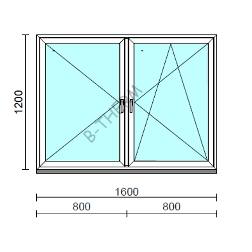 TO Ny-Bny ablak.  160x120 cm (Rendelhető méretek: szélesség 155-164 cm, magasság 115-124 cm.)  New Balance 85 profilból