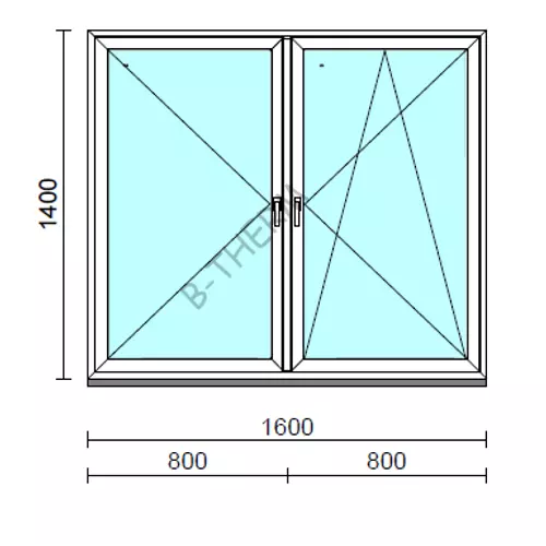 TO Ny-Bny ablak.  160x140 cm (Rendelhető méretek: szélesség 155-164 cm, magasság 135-144 cm.) Deluxe A85 profilból