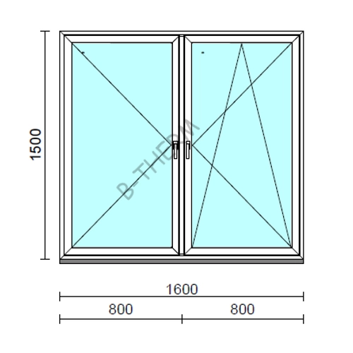 TO Ny-Bny ablak.  160x150 cm (Rendelhető méretek: szélesség 155-164 cm, magasság 145-154 cm.)  New Balance 85 profilból