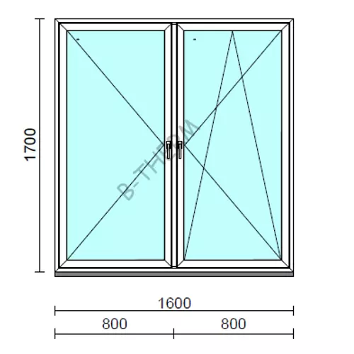 TO Ny-Bny ablak.  160x170 cm (Rendelhető méretek: szélesség 155-164 cm, magasság 165-174 cm.)  New Balance 85 profilból