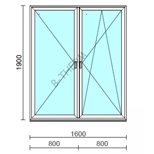 TO Ny-Bny ablak.  160x190 cm (Rendelhető méretek: szélesség 155-164 cm, magasság 185-190 cm.)  New Balance 85 profilból