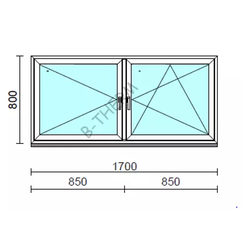 TO Ny-Bny ablak.  170x 80 cm (Rendelhető méretek: szélesség 165-174 cm, magasság 80-84 cm.) Deluxe A85 profilból