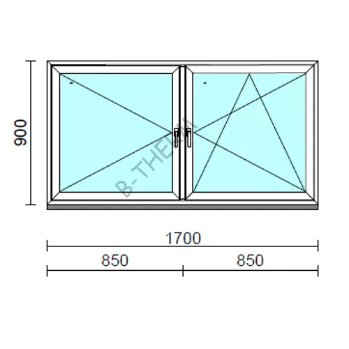 TO Ny-Bny ablak.  170x 90 cm (Rendelhető méretek: szélesség 165-174 cm, magasság 85-94 cm.)  New Balance 85 profilból