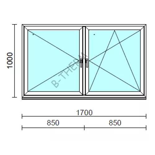 TO Ny-Bny ablak.  170x100 cm (Rendelhető méretek: szélesség 165-174 cm, magasság 95-104 cm.)  New Balance 85 profilból