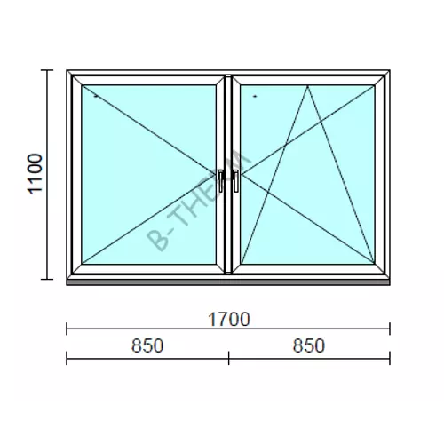 TO Ny-Bny ablak.  170x110 cm (Rendelhető méretek: szélesség 165-174 cm, magasság 105-114 cm.) Deluxe A85 profilból