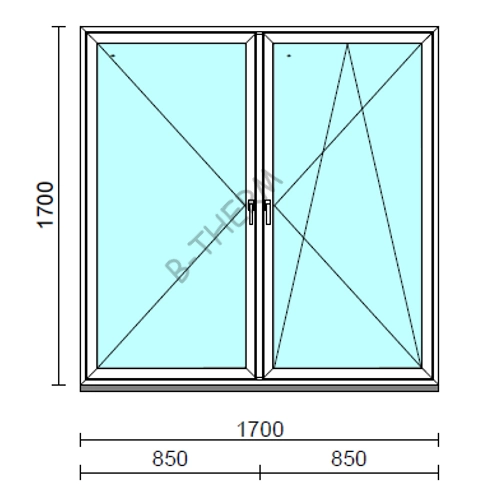 TO Ny-Bny ablak.  170x170 cm (Rendelhető méretek: szélesség 165-174 cm, magasság 165-174 cm.)  New Balance 85 profilból
