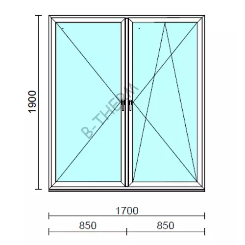 TO Ny-Bny ablak.  170x190 cm (Rendelhető méretek: szélesség 165-174 cm, magasság 185-190 cm.)  New Balance 85 profilból