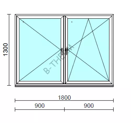 TO Ny-Bny ablak.  180x130 cm (Rendelhető méretek: szélesség 175-180 cm, magasság 125-134 cm.)  New Balance 85 profilból