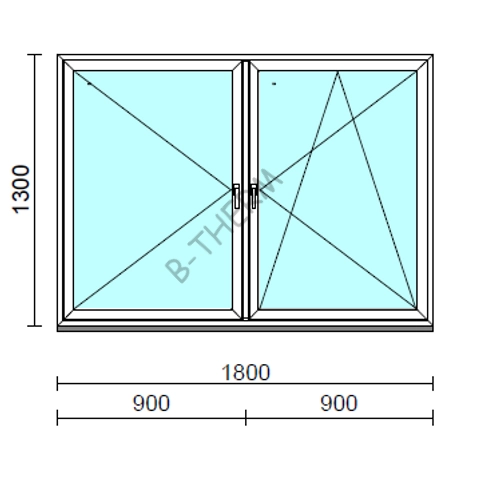 TO Ny-Bny ablak.  180x130 cm (Rendelhető méretek: szélesség 175-180 cm, magasság 125-134 cm.) Deluxe A85 profilból