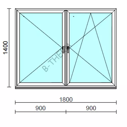 TO Ny-Bny ablak.  180x140 cm (Rendelhető méretek: szélesség 175-180 cm, magasság 135-144 cm.)  New Balance 85 profilból