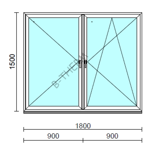 TO Ny-Bny ablak.  180x150 cm (Rendelhető méretek: szélesség 175-180 cm, magasság 145-154 cm.)  New Balance 85 profilból
