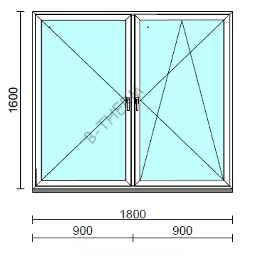 TO Ny-Bny ablak.  180x160 cm (Rendelhető méretek: szélesség 175-180 cm, magasság 155-164 cm.) Deluxe A85 profilból