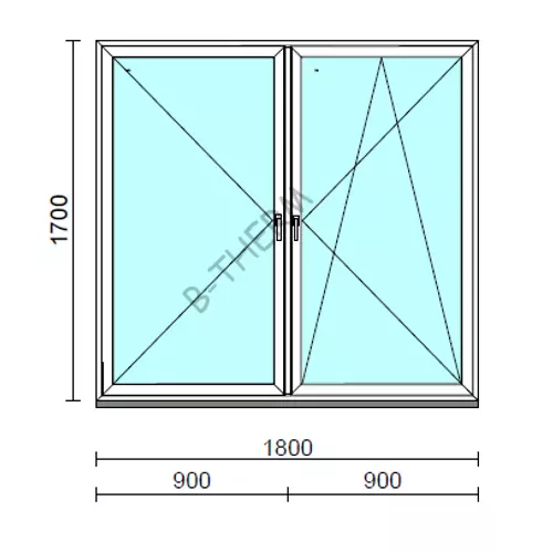 TO Ny-Bny ablak.  180x170 cm (Rendelhető méretek: szélesség 175-180 cm, magasság 165-174 cm.)  New Balance 85 profilból