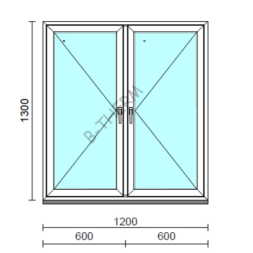 TO Ny-Ny ablak.  120x130 cm (Rendelhető méretek: szélesség 120-124 cm, magasság 125-134 cm.) Deluxe A85 profilból