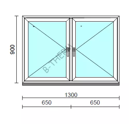 TO Ny-Ny ablak.  130x 90 cm (Rendelhető méretek: szélesség 125-134 cm, magasság 85-94 cm.) Deluxe A85 profilból