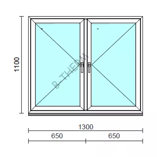 TO Ny-Ny ablak.  130x110 cm (Rendelhető méretek: szélesség 125-134 cm, magasság 105-114 cm.) Deluxe A85 profilból