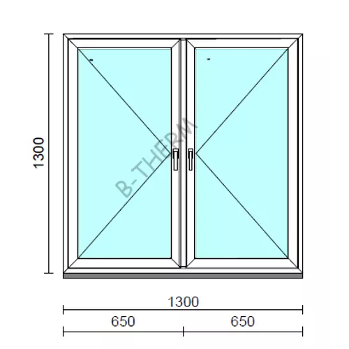 TO Ny-Ny ablak.  130x130 cm (Rendelhető méretek: szélesség 125-134 cm, magasság 125-134 cm.) Deluxe A85 profilból