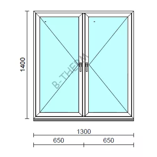 TO Ny-Ny ablak.  130x140 cm (Rendelhető méretek: szélesség 125-134 cm, magasság 135-144 cm.) Deluxe A85 profilból