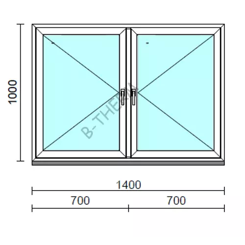 TO Ny-Ny ablak.  140x100 cm (Rendelhető méretek: szélesség 135-144 cm, magasság 95-104 cm.) Deluxe A85 profilból